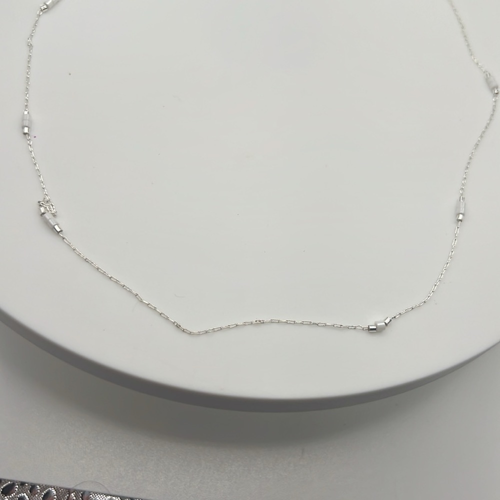 Elegant Dainty Silver Necklace 16” + 2” extender 16 inches to 18 inches - Picture 4 of 4